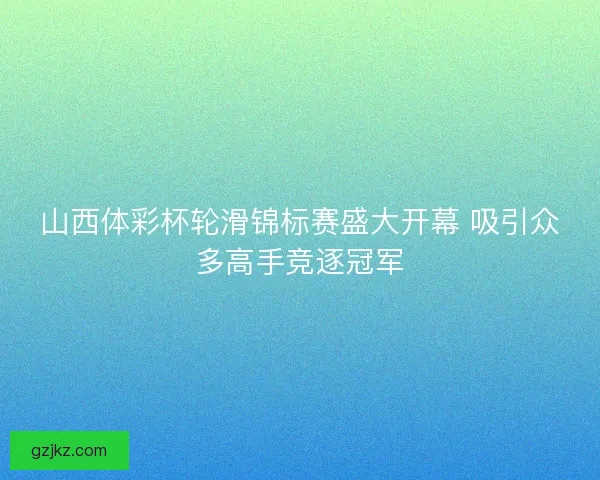 山西体彩杯轮滑锦标赛盛大开幕 吸引众多高手竞逐冠军